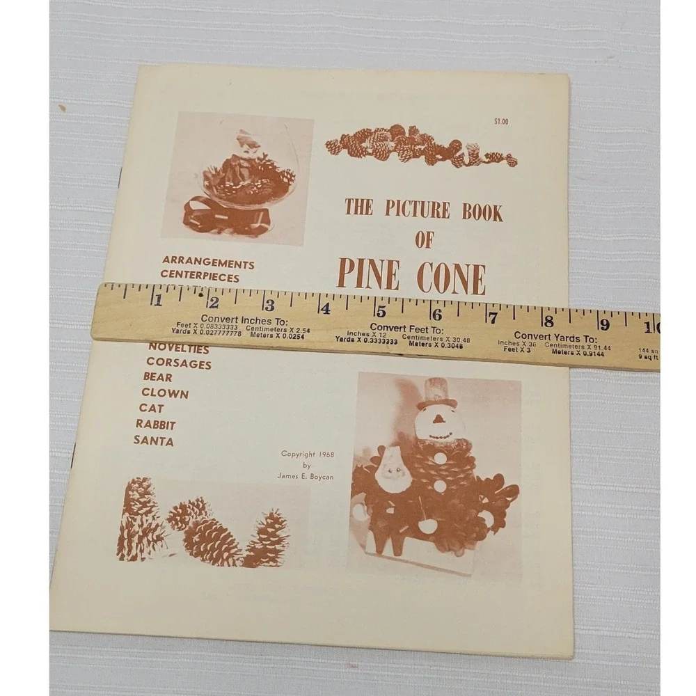 Nature Christmas decor Pine Cone Projects Craft Book DIY Vintage 1968